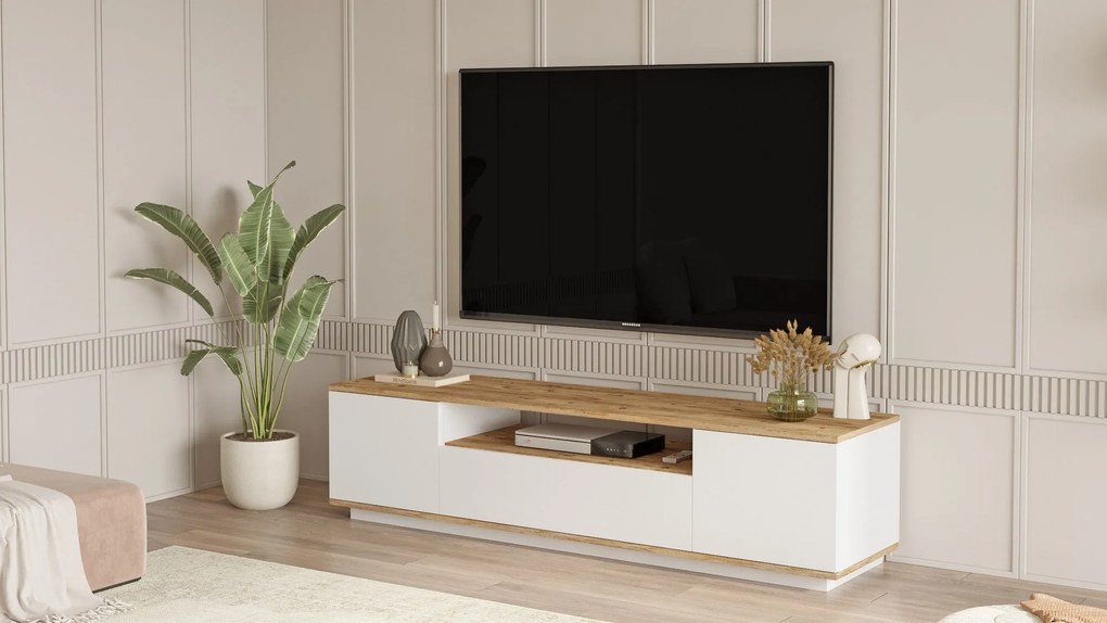 Móvel TV FR7 – Pinho Atlântico Branco – 180x44,6x44,5 cm