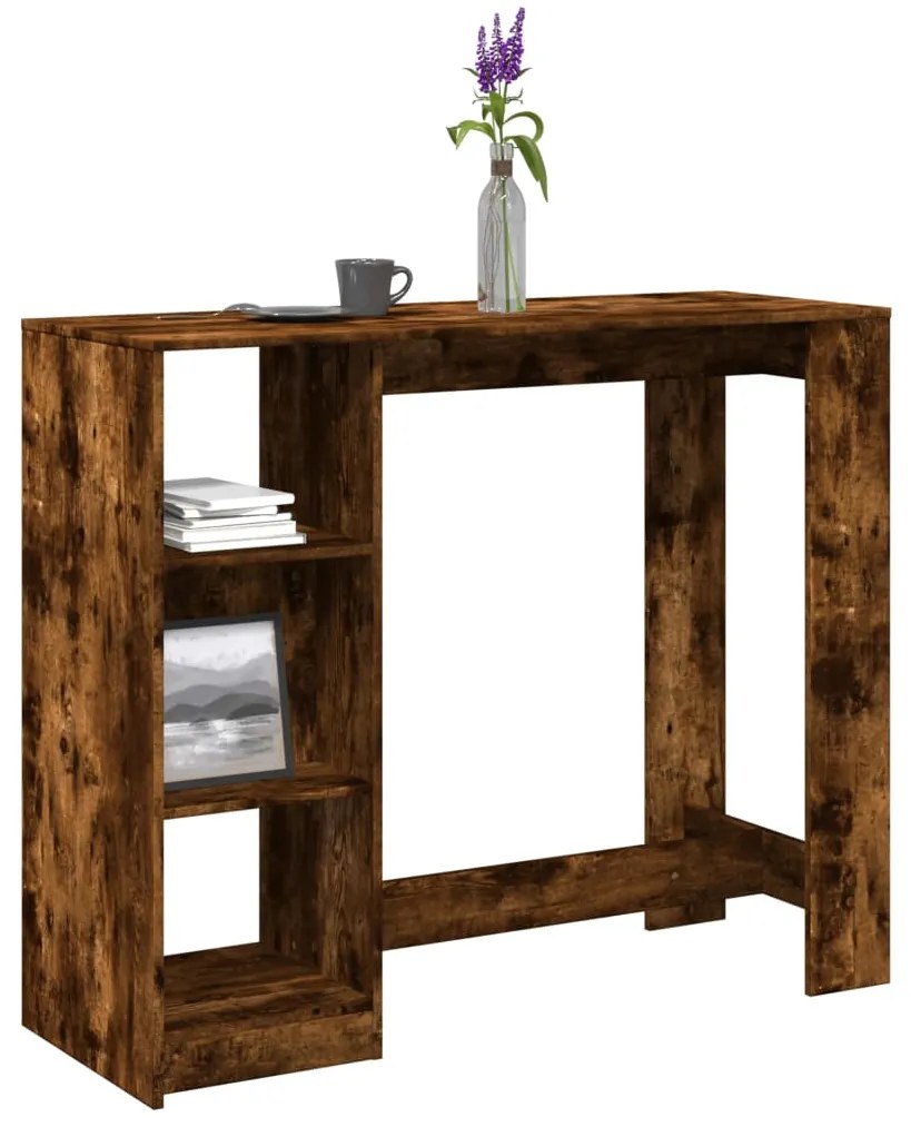 Mesa de bar c/ prateleiras derivados de madeira carvalho fumado