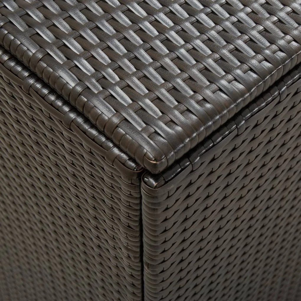 Caixa de arrumação para jardim 180x90x70 cm vime PE castanho