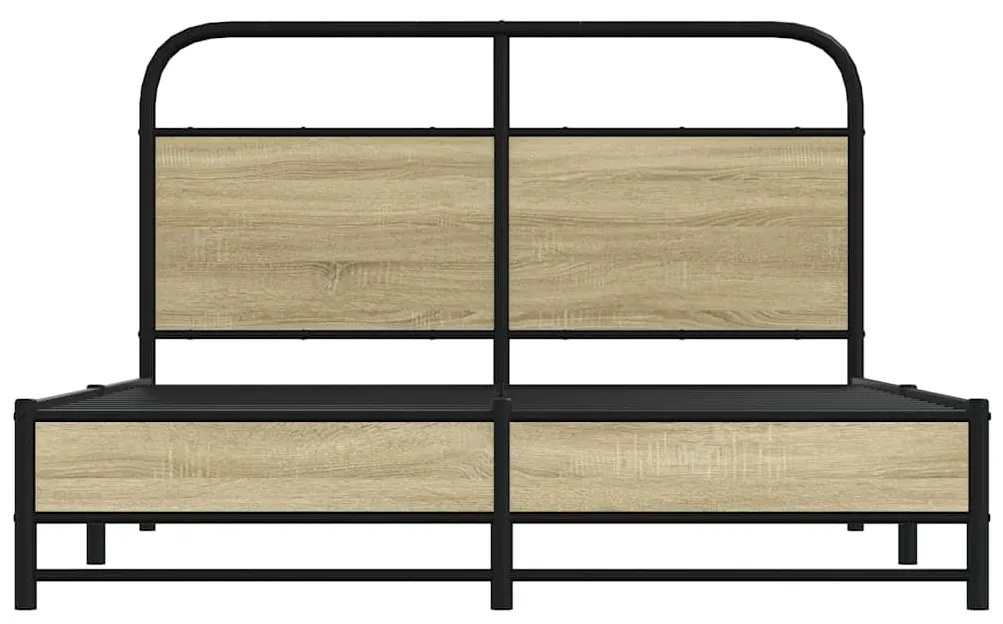 Estrutura cama s/ colchão derivados de madeira carvalho sonoma
