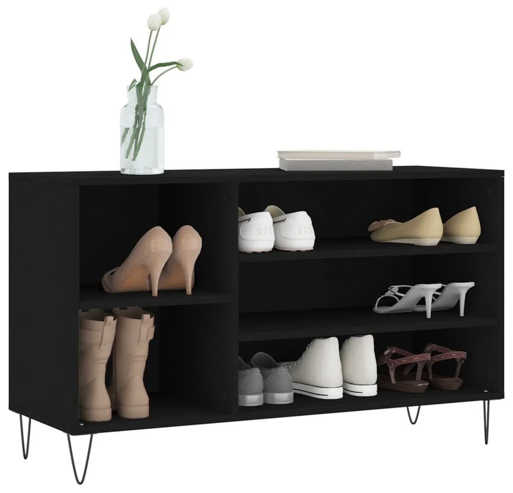 Sapateira Lopez - Com 5 Prateleiras - Cor Preto - 102x36x60 cm - Deriv