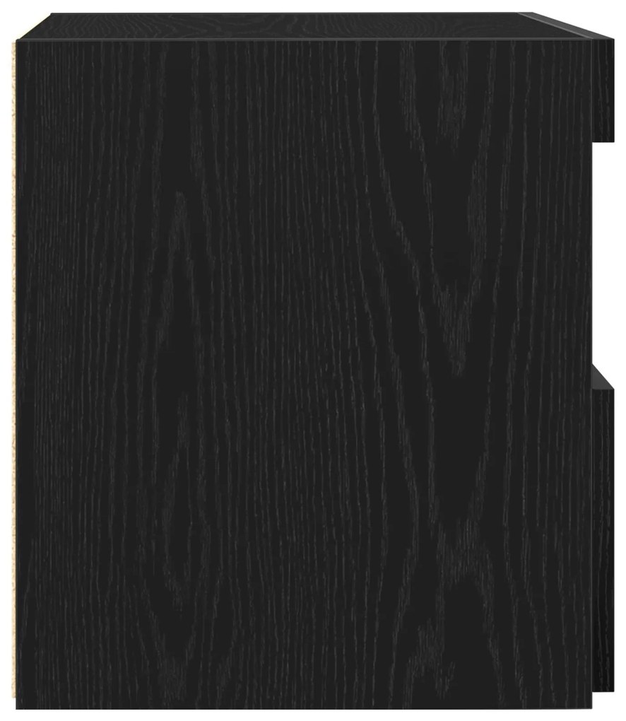 Criados-mudos vidaXL com luzes LED 2 pcs Carvalho Preto 50x40x45 cm