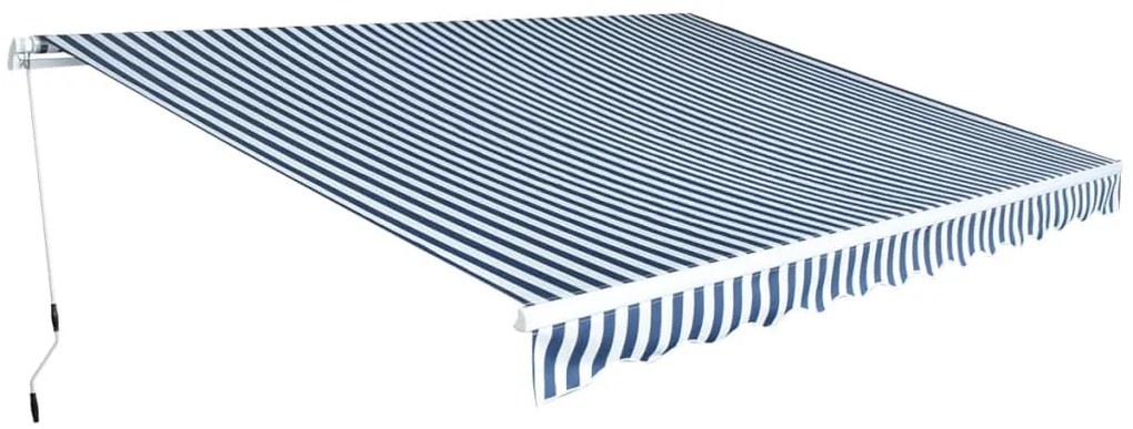 Toldo dobrável manual 450 cm azul/branco
