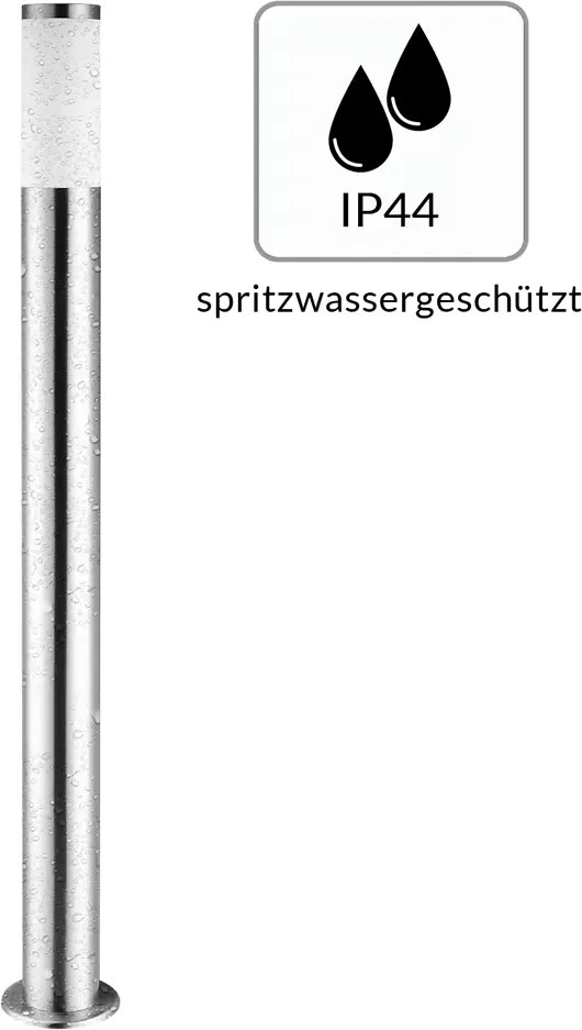 Candeeiro de jardim caminho Ivy em aço inoxidável 1000 x 76 mm com sensor Prateado