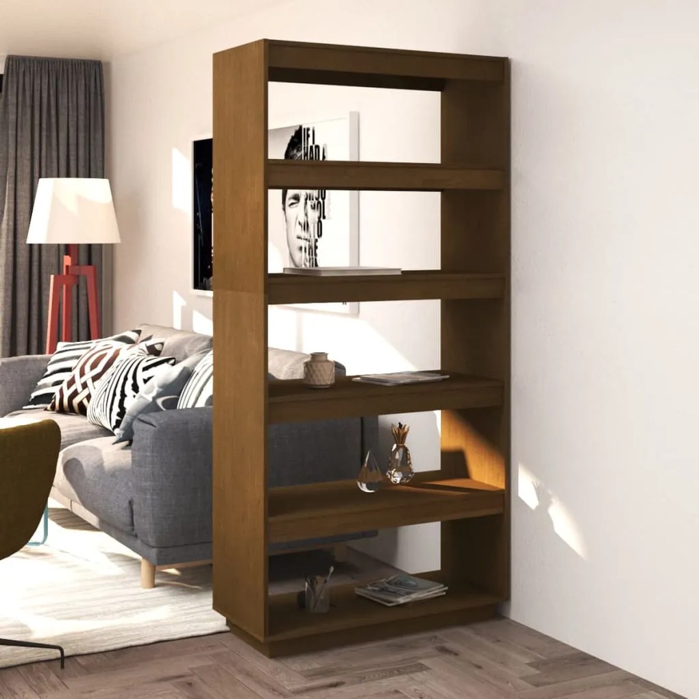 810897 vidaXL Estante/divisória 80x35x167 cm pinho maciço castanho mel
