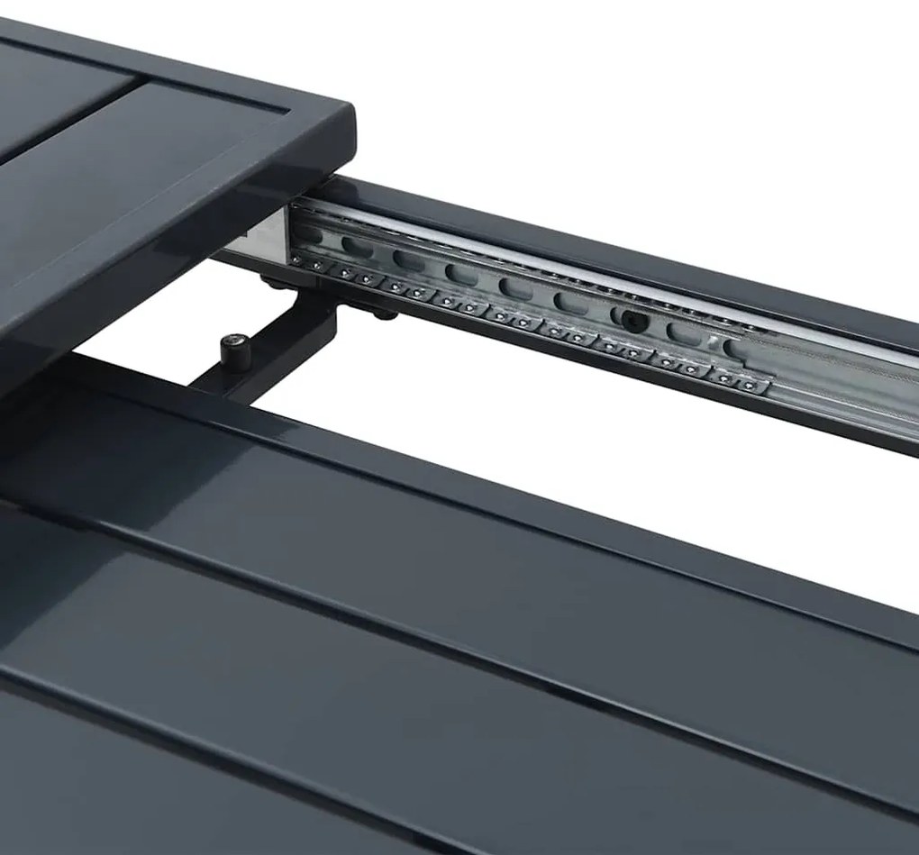 Mesa de Jardim Cinza Escuro 180 x 80 x 76 cm Alumínio