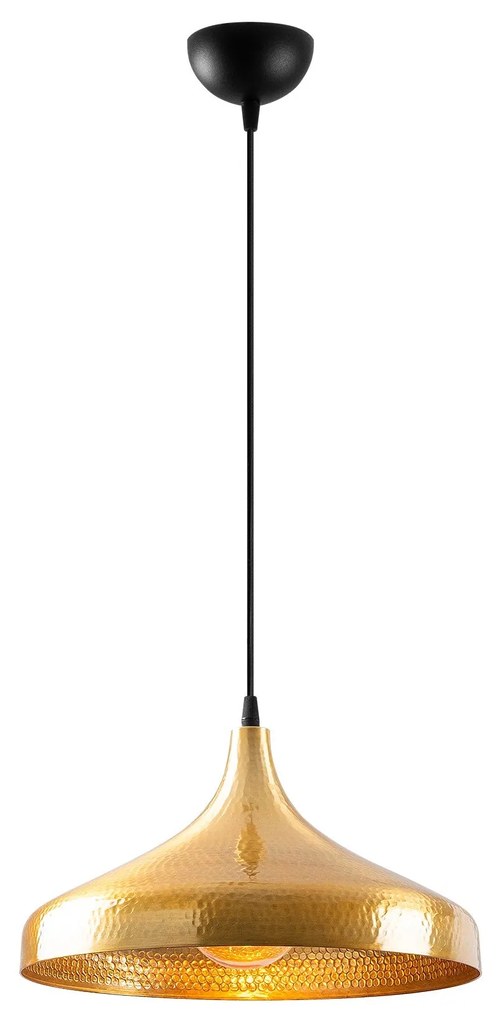 Candeeiro de Teto Tattoo – Dourado e Preto – 36 x 36 cm