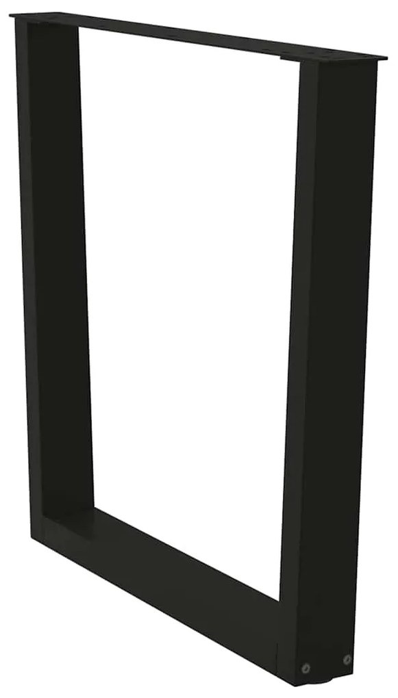 Pernas para mesa de jantar em V, 2 peças, pretas, 80x(72-73,3) cm, aço