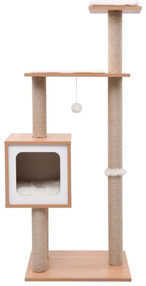 Árvore para gatos c/ tapete arranhador sisal 123 cm