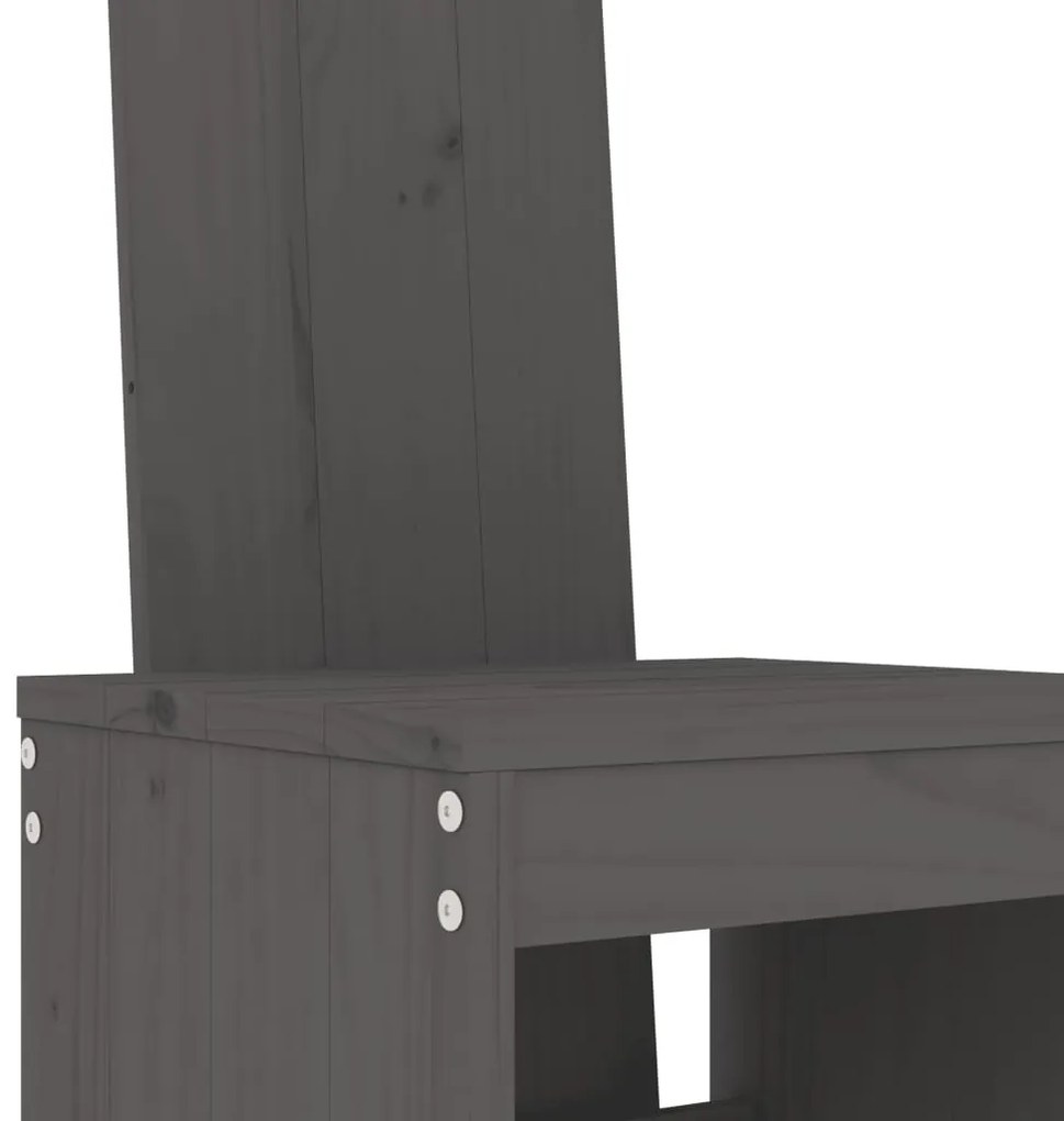 Cadeiras de bar 2 pcs 40x42x120 cm pinho maciço cinzento