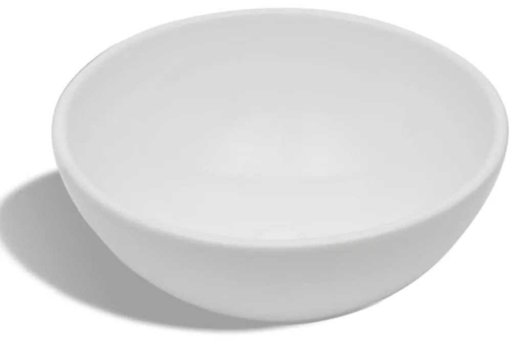 Lavatório com torneira misturadora cerâmica redondo branco