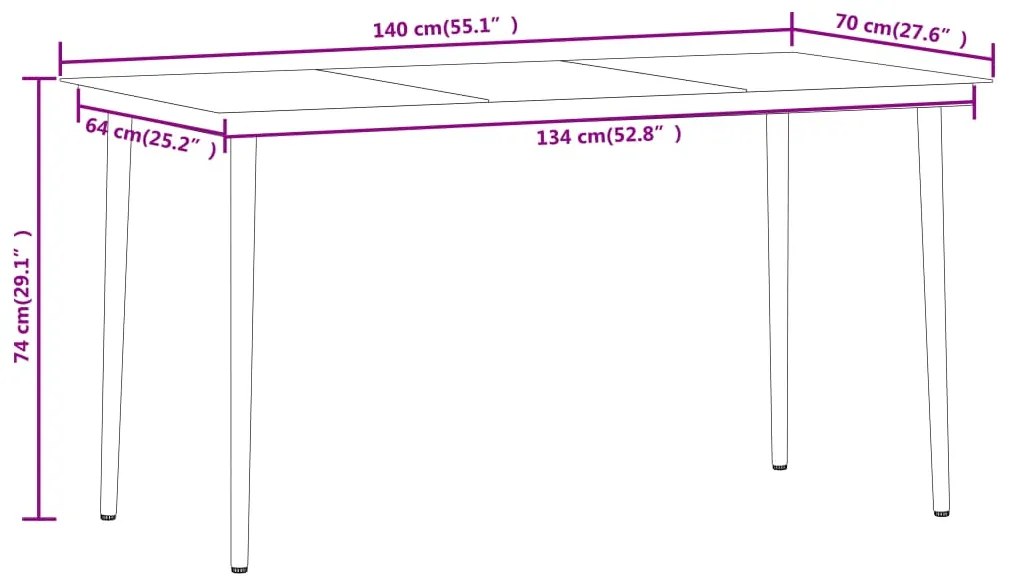 7 pcs conjunto de jantar para jardim preto