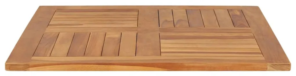 Tampo de mesa quadrado 80x80x2,5 cm madeira de teca maciça