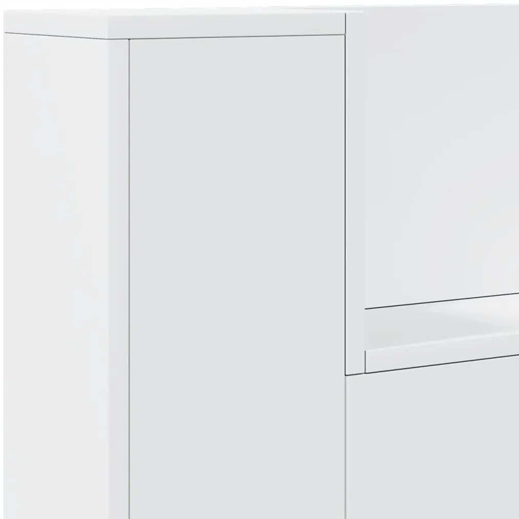 Armário de cabeceira com luzes LED 120x16,5x103,5 cm branco