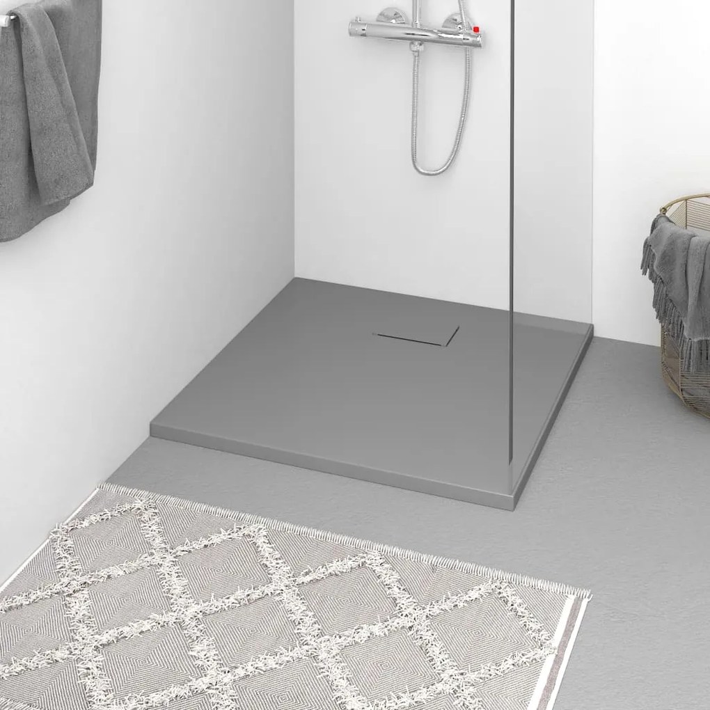Base de chuveiro SMC 80x80 cm cinzento