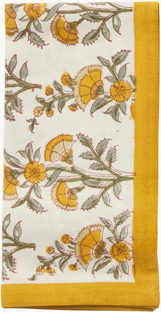 Guardanapos em algodão artesanal Gita, conjunto de 4