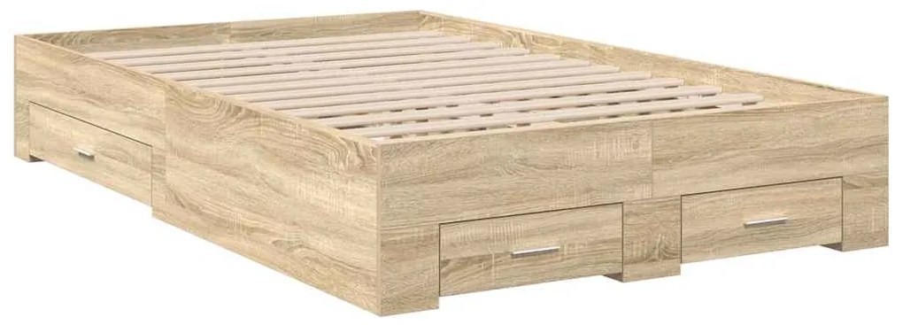 Cama vidaXL sem colchão com gavetas de madeira engenheirada