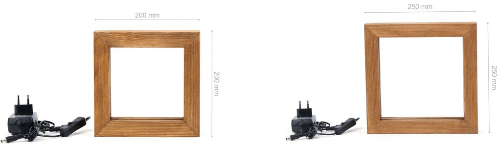 Conjunto de Candeeiros de Mesa KN11 – Castanho – 25 x 25 x 5 cm e 20 x