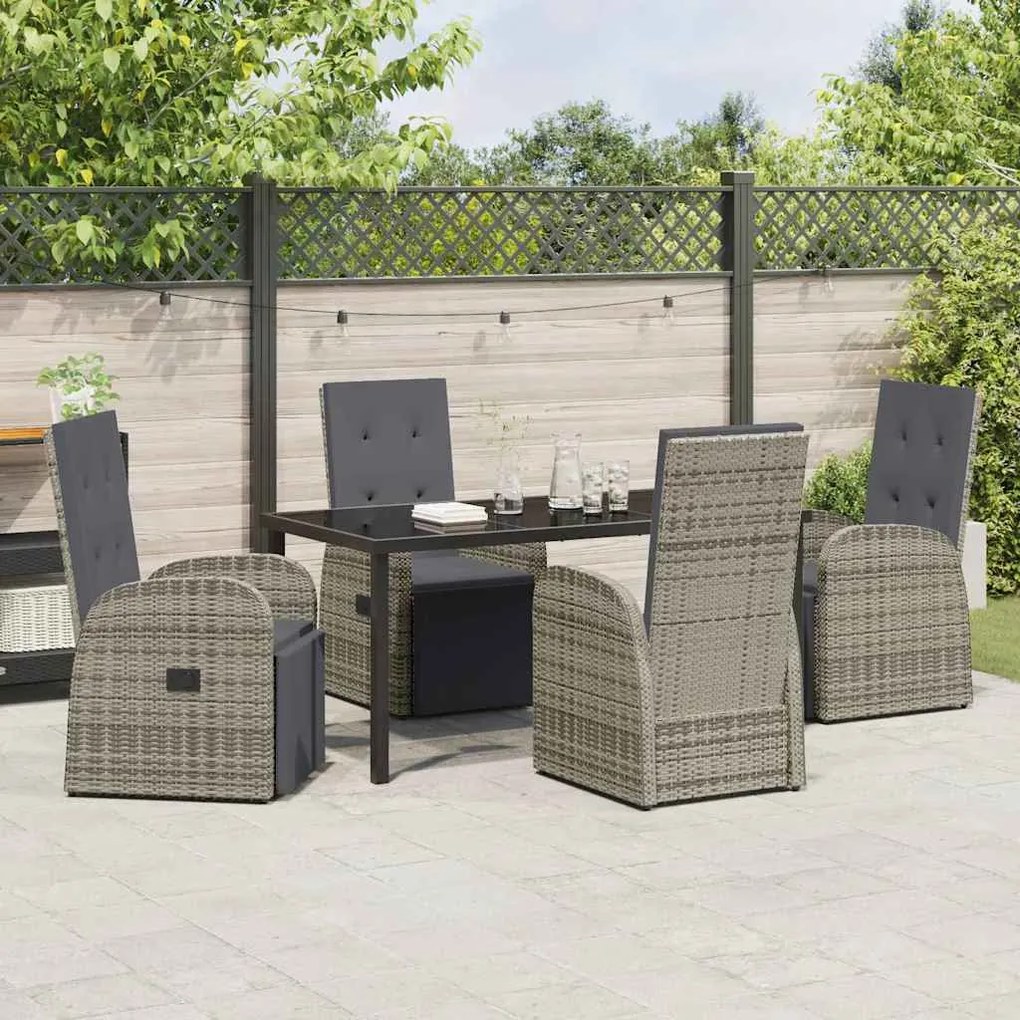 Conjunto de Jantar de Jardim 5 pcs Cinzento 160 x 80 x 73 cm
