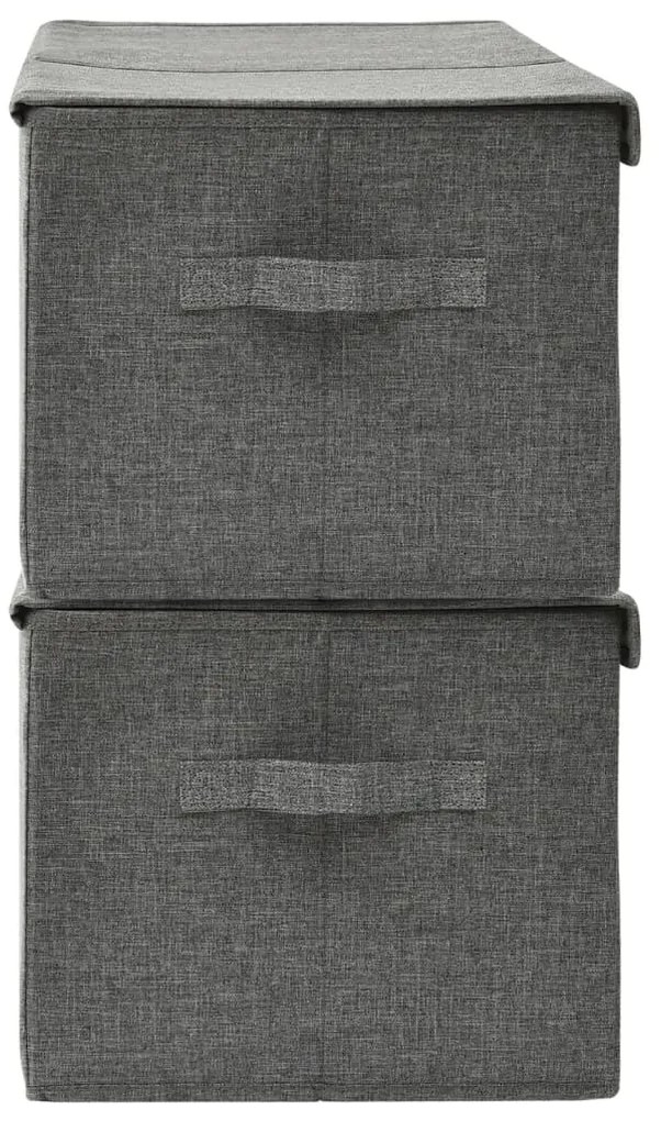 Caixas de arrumação 2 pcs 50x30x25 cm tecido antracite