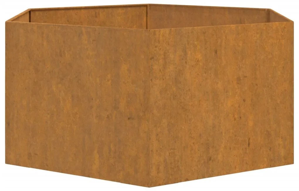 Vaso/floreira 90x90x45 cm aço corten cor enferrujado