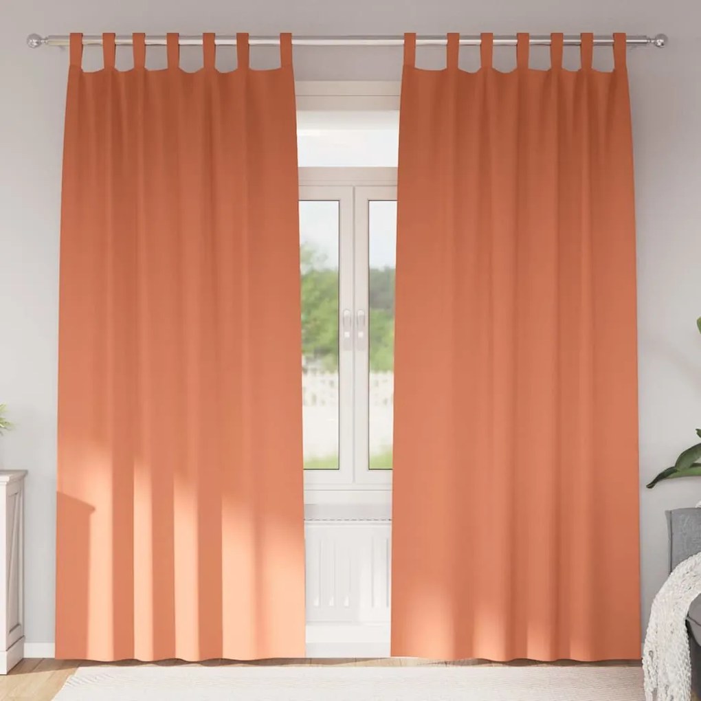 vidaXL Cortinas com cortinas 2 pcs Terracota 260 x 140 cm Poliéster