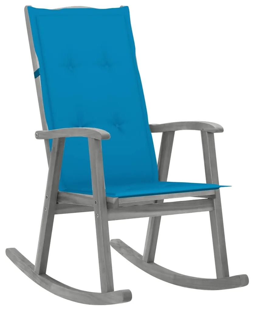 3064213 vidaXL Cadeira de baloiço com almofadões acácia maciça cinzento