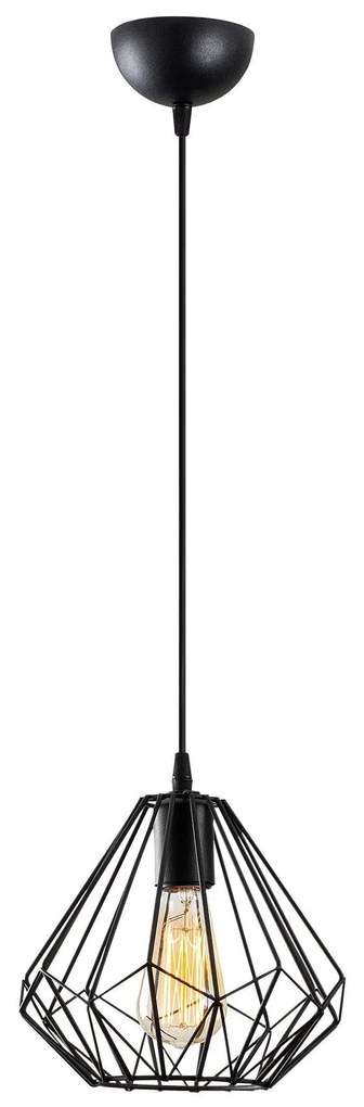 Candeeiro Suspenso Diamond – Preto – Diâmetro 23 cm x Altura 117 cm