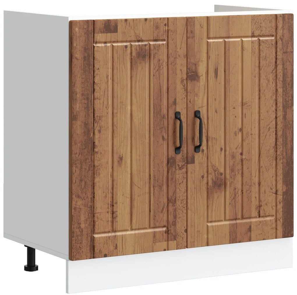 Gabinete de Cozinha 'Lucca'com Duplas Pia - Madeira Antiga, Madeira En