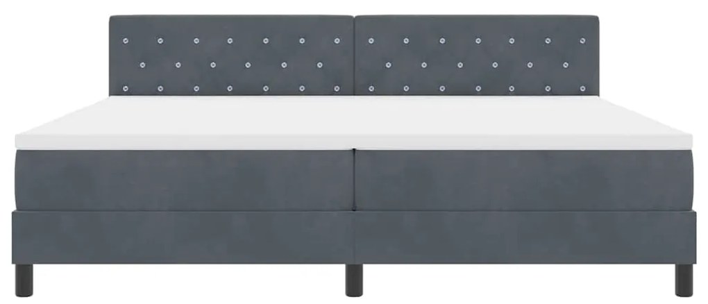 Cama Box com Colchão vidaXL Cinza Escuro 200x200 cm Veludo