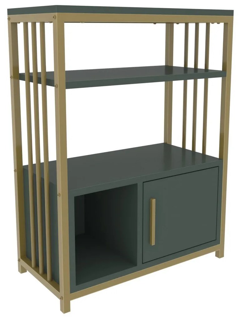 Estante Letos – Verde/Dourado – 60x80x29,6 cm
