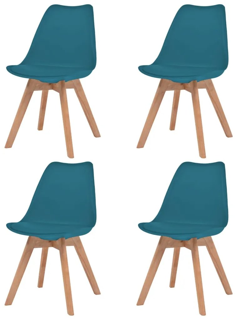vidaXL Cadeiras de jantar 4 pcs plástico turquesa