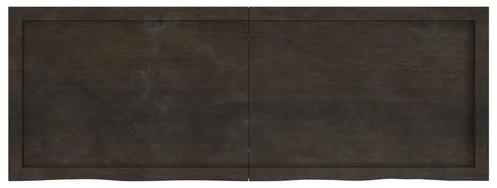 Tampo de mesa 140x50x(2-4) cm carvalho tratado castanho-escuro