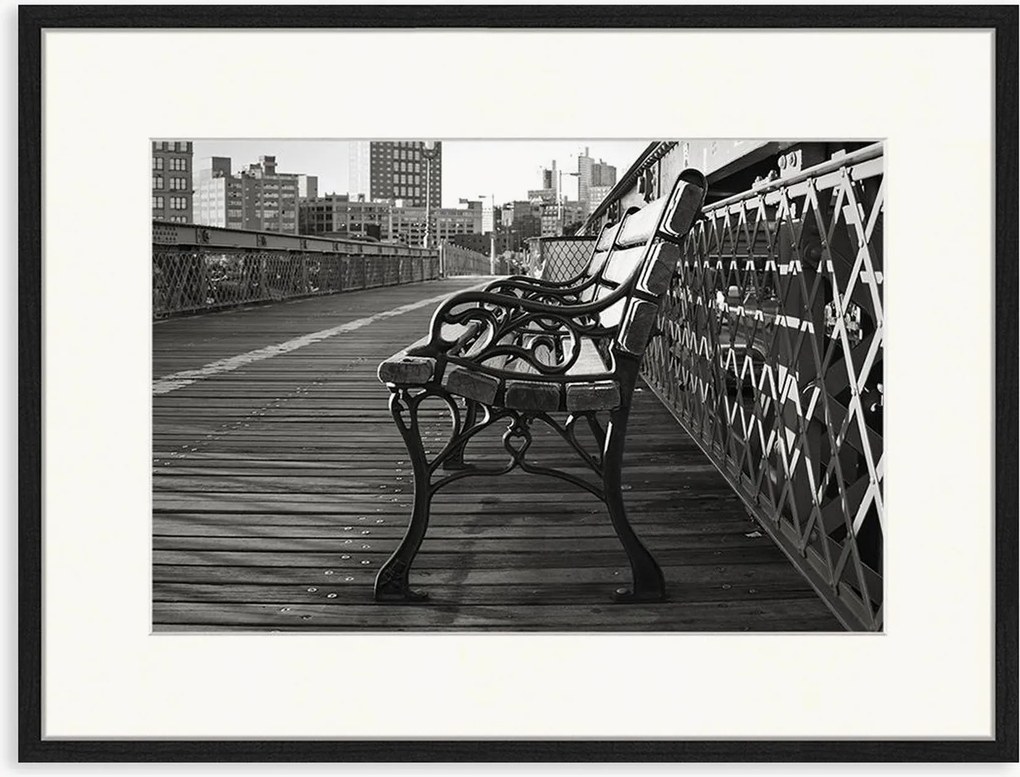 Impressão digital emoldurada Brooklyn In Black And White