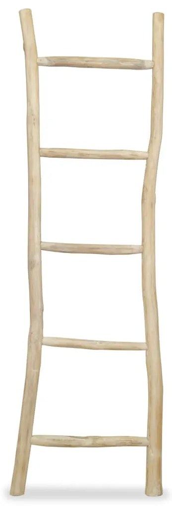 Toalheiro escada com 5 degraus em teca 45x150 cm natural