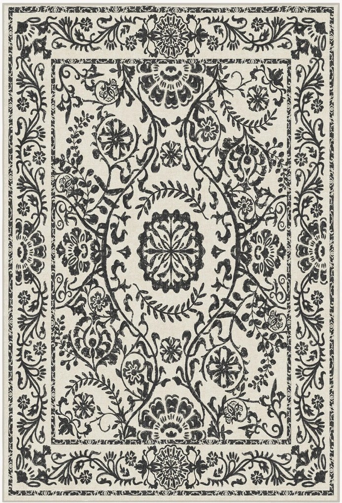 Tapete lavável antracite de pelo curto Delphina