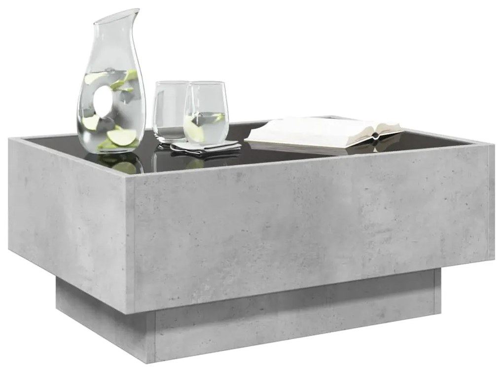 Mesa de centro c/ LEDs 70x50x30 cm derivados de madeira