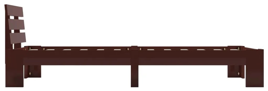 Estrutura de cama 100x200 cm pinho maciço castanho-escuro