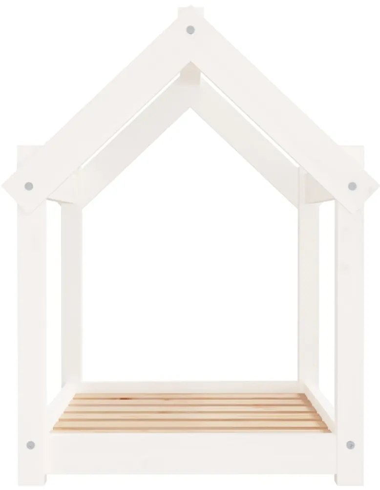 Cama para cães 71x55x70 cm madeira de pinho maciça branco