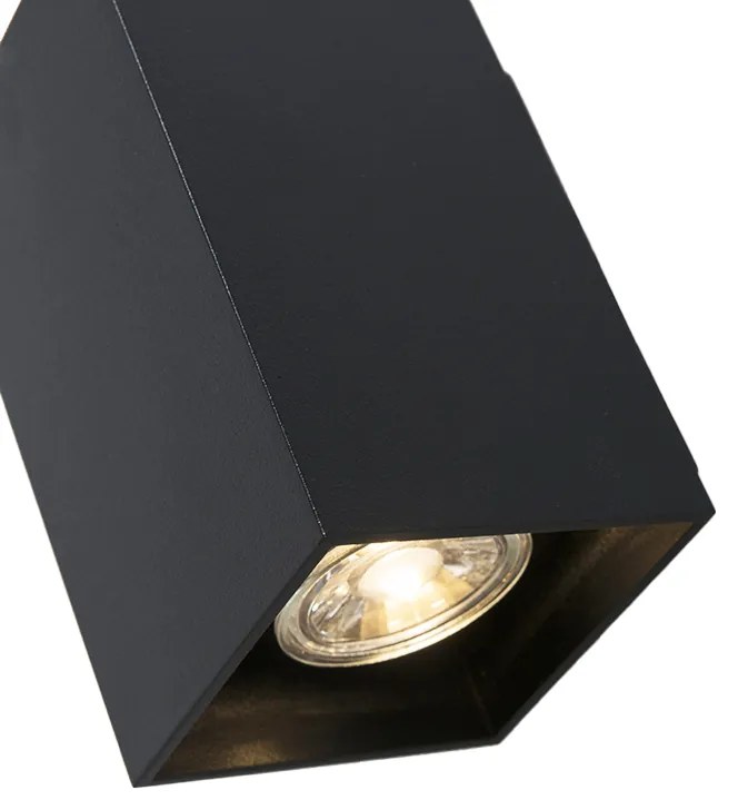 Candeeiro de parede moderno preto quadrado 2 luzes - Sandy Design,Moderno