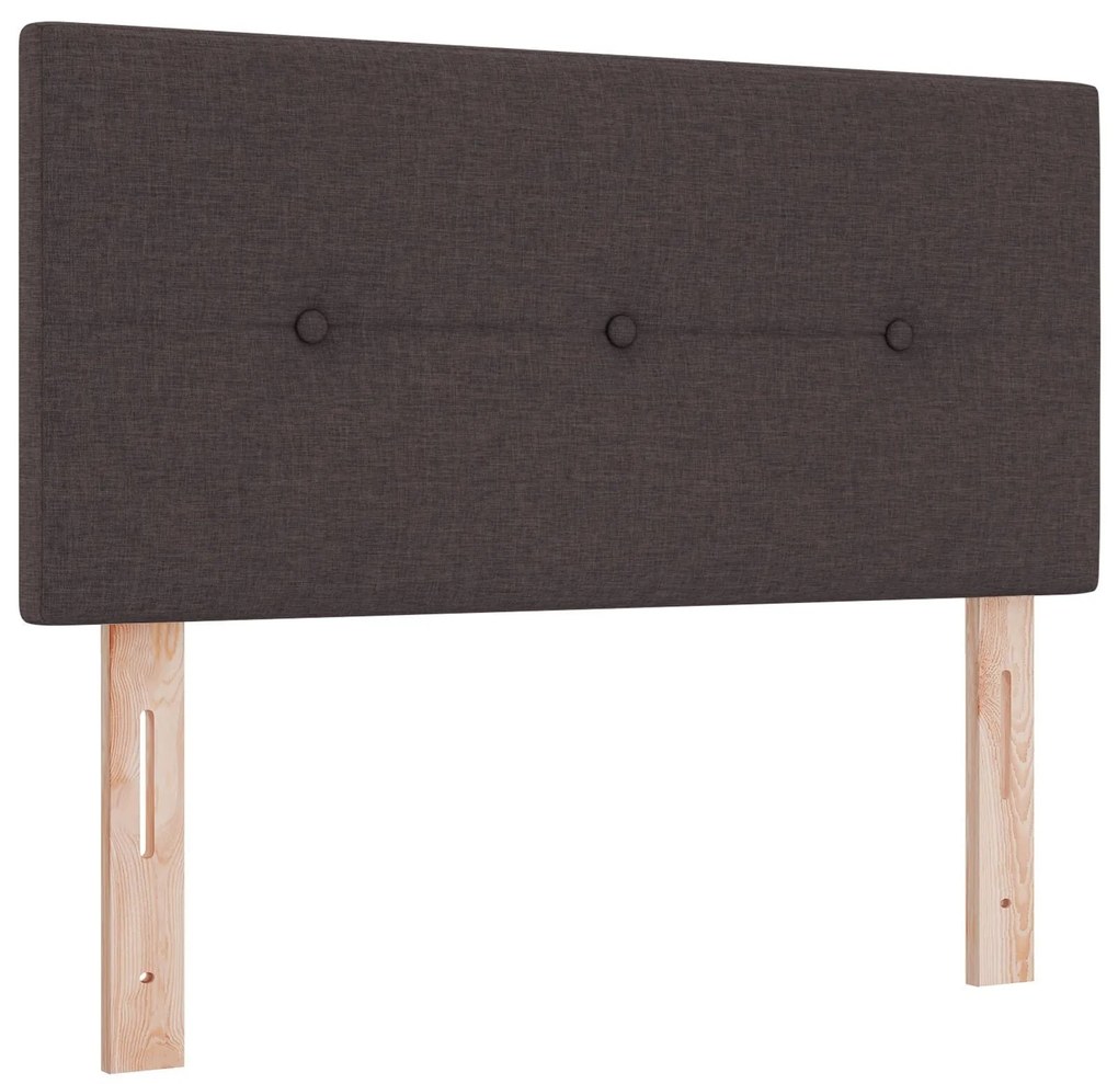 Cama Box Spring com Colchão & LED Marrom Escuro 120x190 cm Tecido