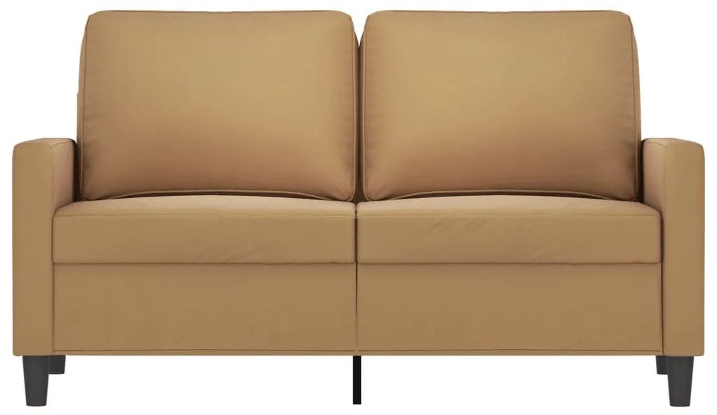 Sofá de 2 lugares veludo 120 cm castanho
