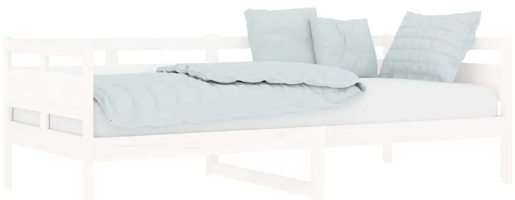 Sofá-cama 90x200 cm madeira de pinho maciça branco