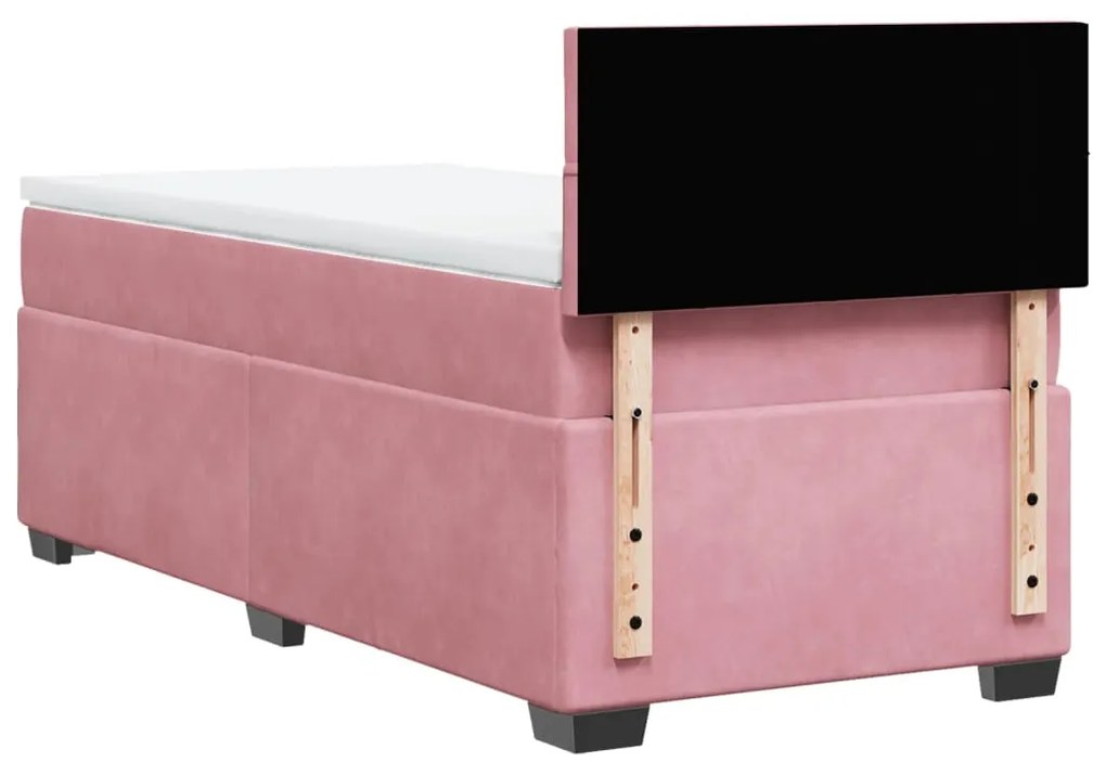 Cama com molas/colchão 90x190 cm veludo rosa