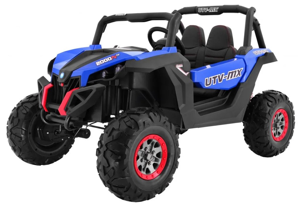 Buggy elétrico para Crianças 24V 4x4 2 Lugares SuperStar Rodas de EVA, Assento de couro Azul