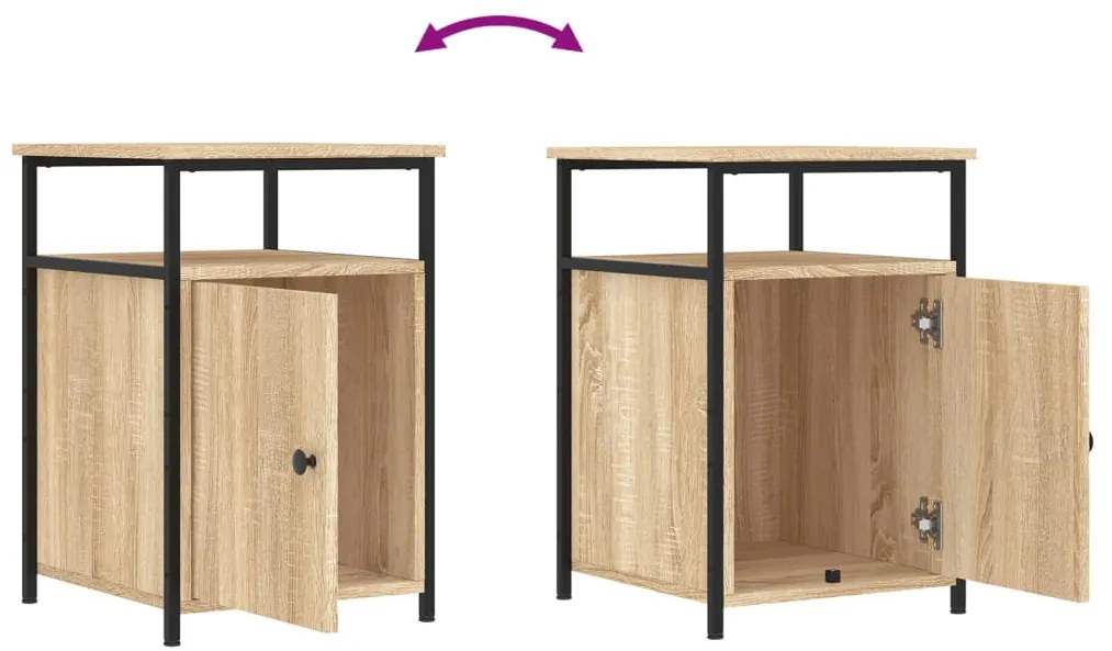 Mesas cabeceira 2 pcs 40x42x60cm deriv. madeira carvalho sonoma