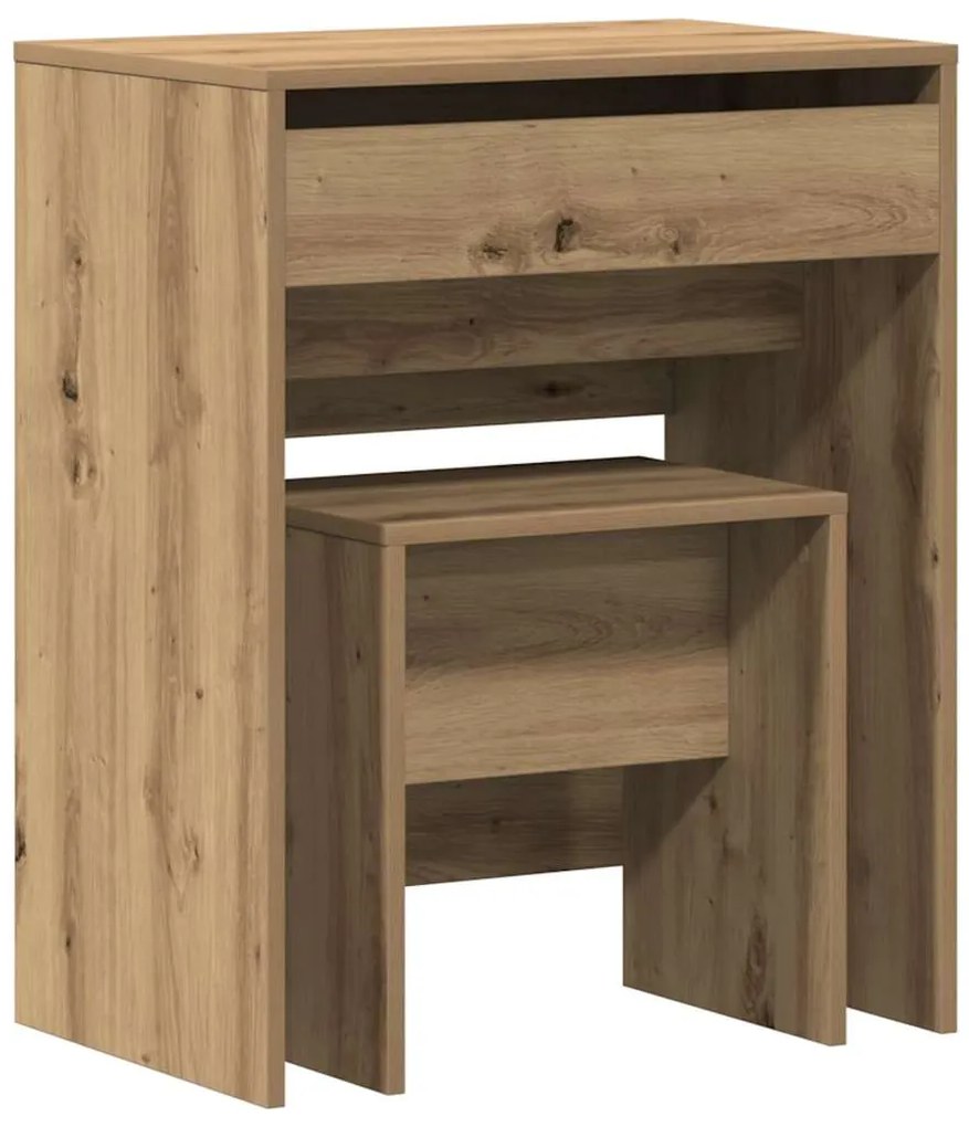 Mesa de Maquiagem com Espelho Madeira de Carvalho