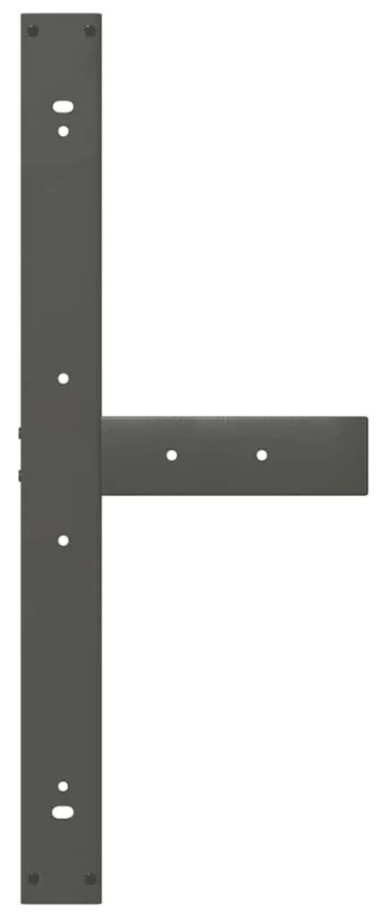Pés para mesa de jantar em forma de T, 2 peças, antracite, 90x35x(72-7