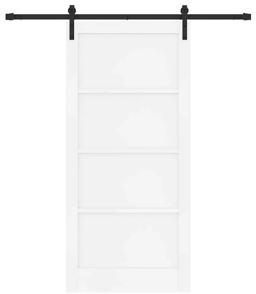 Porta Deslizante com Conjunto de Ferragens Branca 93x202 cm Madeira de