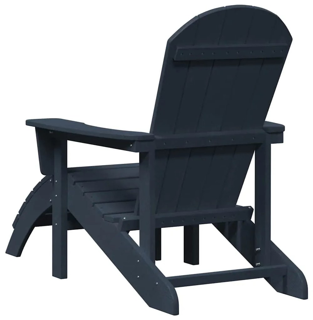 Cadeiras Adirondack vidaXL com Apoios de Pés 2 pcs Azul-marinho HDPE